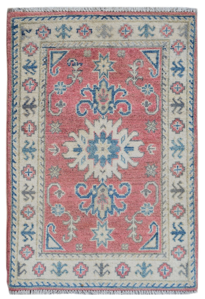Handmade Mini Kazakh Rug | 90 x 60 cm | 2'11" x 1'11" - Najaf Rugs & Textile