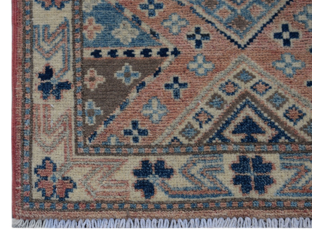 Handmade Mini Kazakh Rug | 90 x 60 cm | 2'11" x 2' - Najaf Rugs & Textile