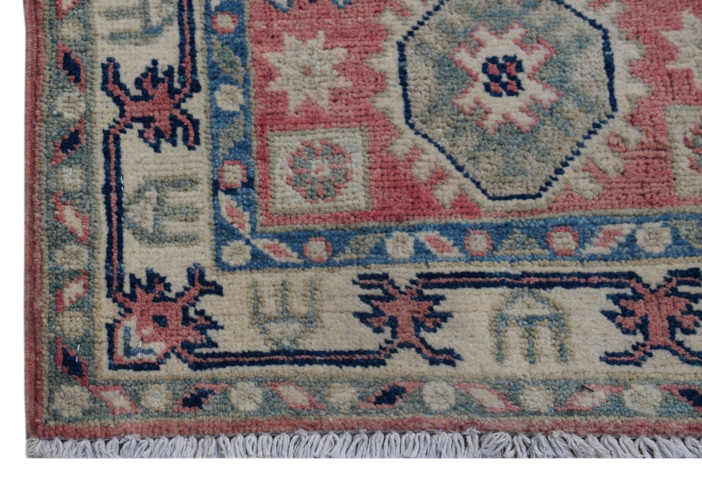 Handmade Mini Kazakh Rug | 90 x 60 cm | 2'11" x 2' - Najaf Rugs & Textile