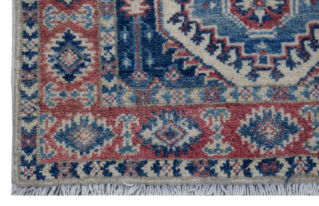 Handmade Mini Kazakh Rug | 90 x 62 cm | 3' x 2' - Najaf Rugs & Textile