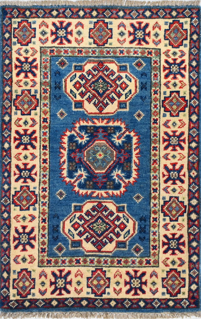 Handmade Mini Kazakh Rug | 91 x 62 cm | 2'9" x 2' - Najaf Rugs & Textile