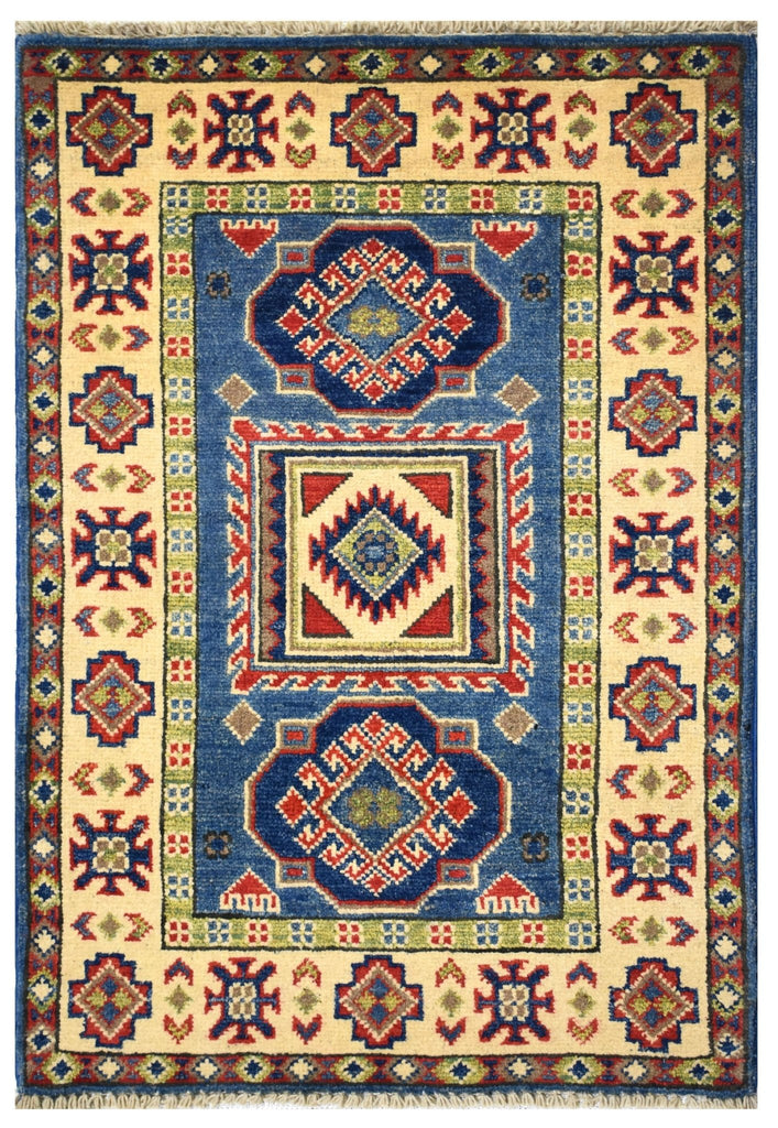 Handmade Mini Kazakh Rug | 91 x 63 cm | 2'9" x 2' - Najaf Rugs & Textile
