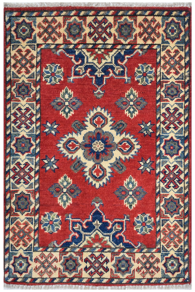 Handmade Mini Kazakh Rug | 91 x 63 cm | 2'9" x 2' - Najaf Rugs & Textile