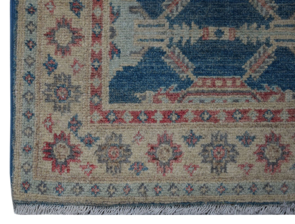Handmade Mini Kazakh Rug | 93 x 60 cm | 3'1" x 2' - Najaf Rugs & Textile
