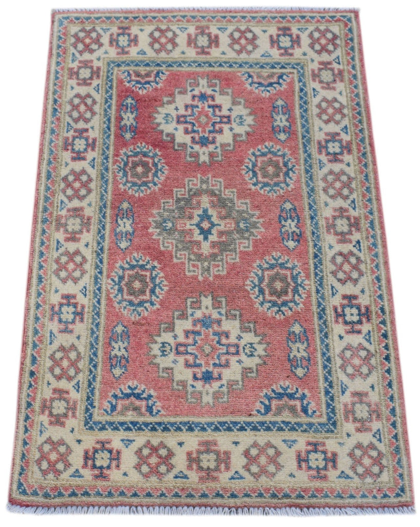 Handmade Mini Kazakh Rug | 93 x 61 cm | 3' x 2' - Najaf Rugs & Textile