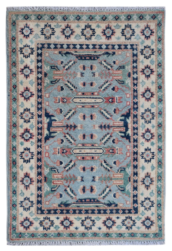 Handmade Mini Kazakh Rug | 93 x 62 cm | 3'1" x 2' - Najaf Rugs & Textile