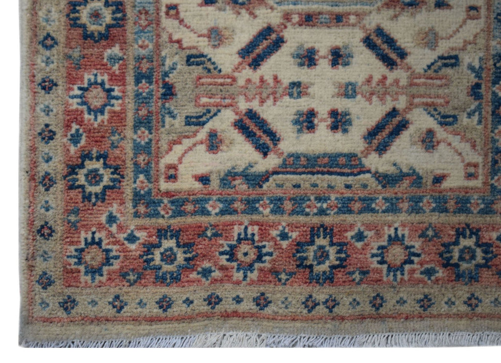 Handmade Mini Kazakh Rug | 93 x 64 cm | 3'1" x 2'1" - Najaf Rugs & Textile