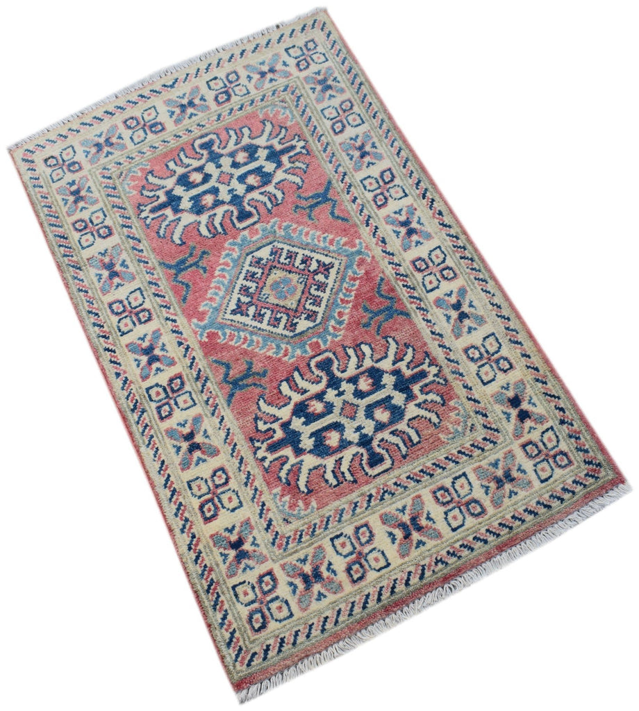 Handmade Mini Kazakh Rug | 94 x 58 cm | 3'1" x 1'11" - Najaf Rugs & Textile