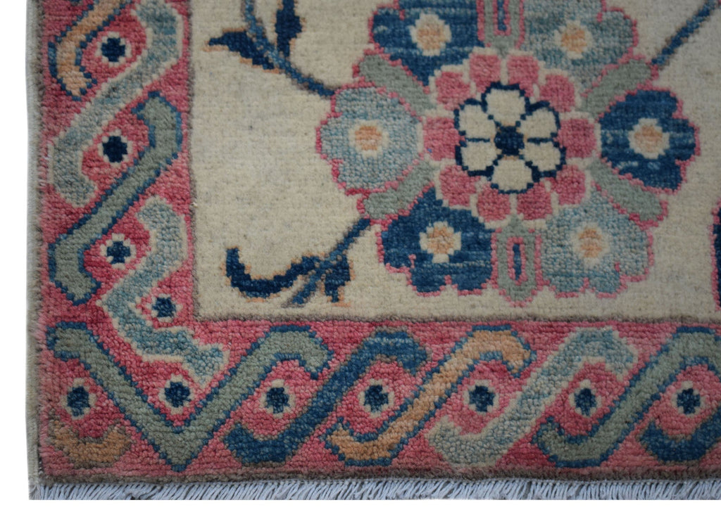 Handmade Mini Kazakh Rug | 94 x 63 cm | 3'1" x 2'1" - Najaf Rugs & Textile