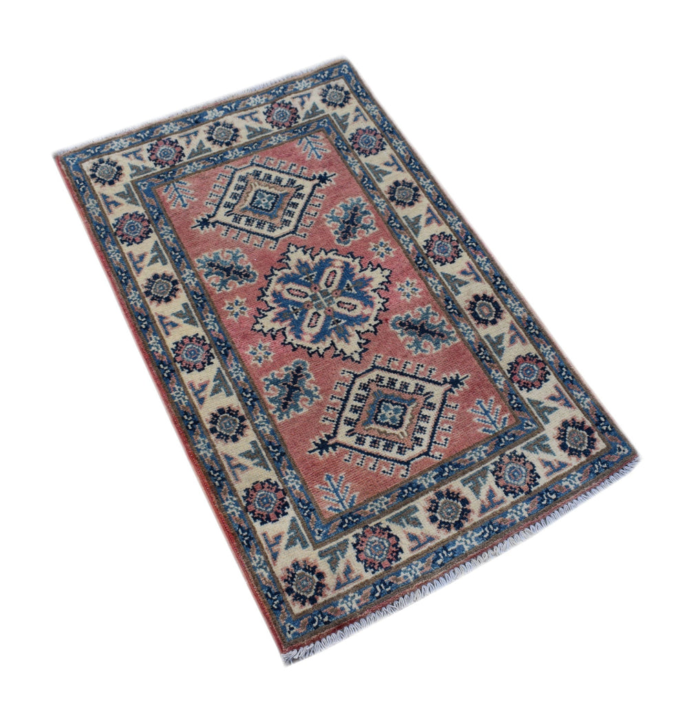 Handmade Mini Kazakh Rug | 97 x 60 cm | 3'2" x 2' - Najaf Rugs & Textile