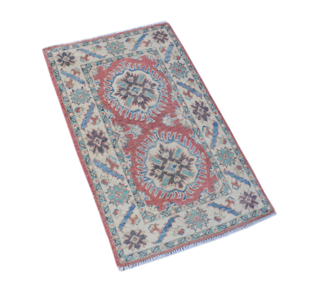 Handmade Mini Kazakh Rug | 98 x 58 cm | 3'2" x 1'10" - Najaf Rugs & Textile