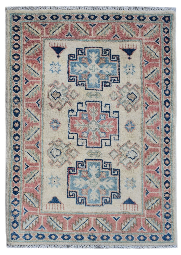 Handmade Mini Kazakh Rug | 98 x 62 cm | 3'2" x 2' - Najaf Rugs & Textile