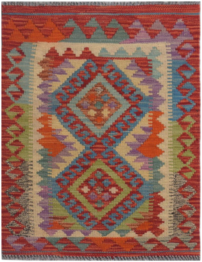 Handmade Mini Kilim Rug | 87 x 63 cm | 2'8" x 2' - Najaf Rugs & Textile