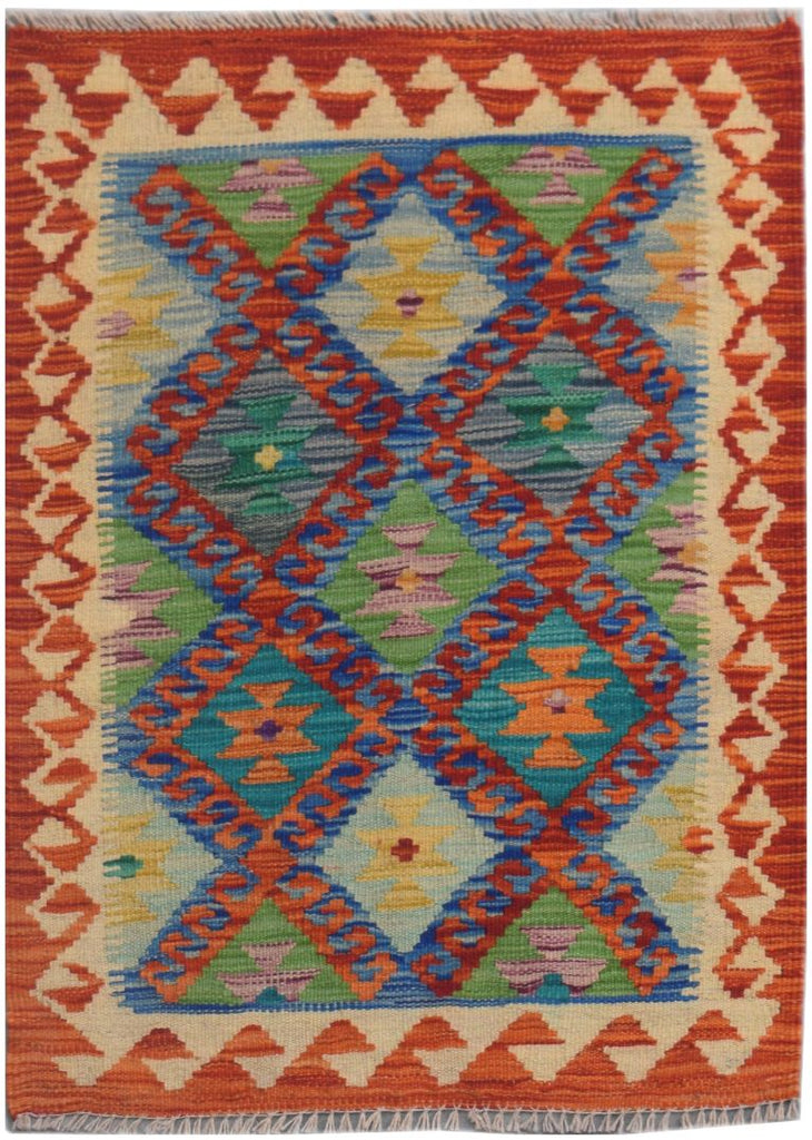 Handmade Mini Kilim Rug | 91 x 65 cm | 2'9" x 2'1" - Najaf Rugs & Textile