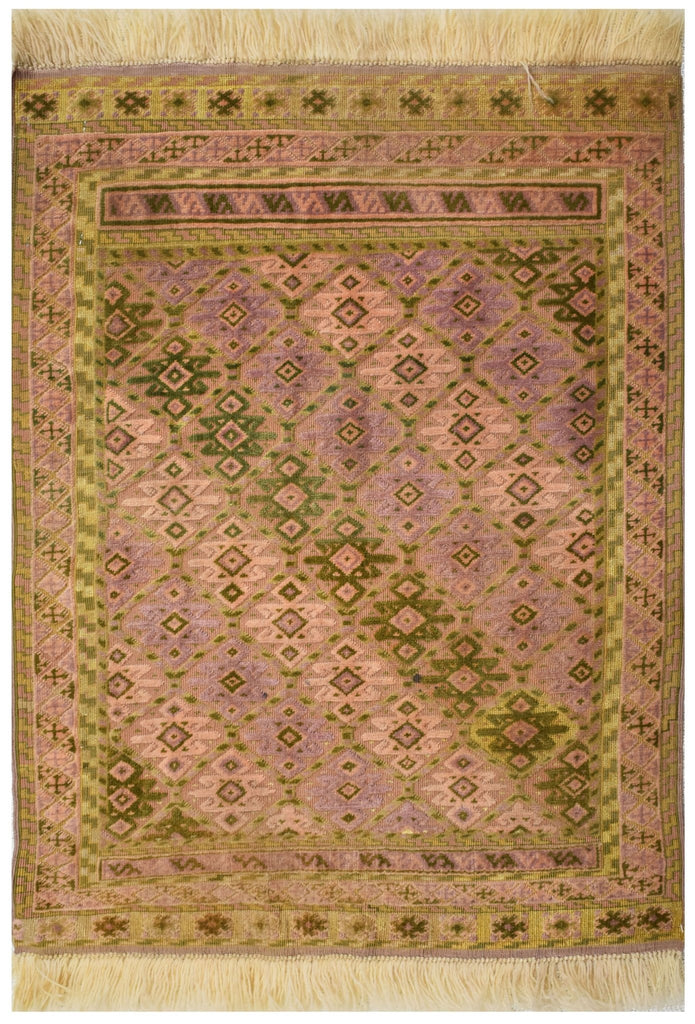 Handmade Mini Mashwani Rug | 87 x 69 cm | 2'8" x 2'2" - Najaf Rugs & Textile