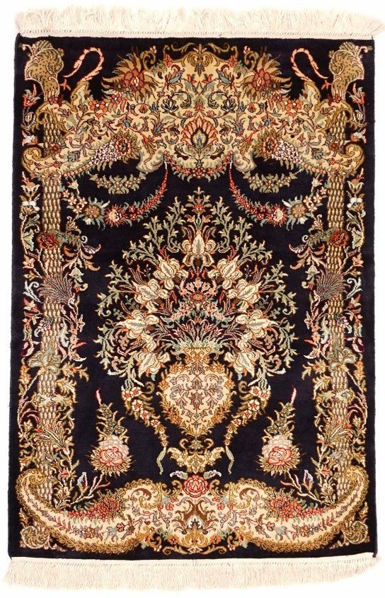 Handmade Mini Silk Rug | 90 x 64 cm - Najaf Rugs & Textile