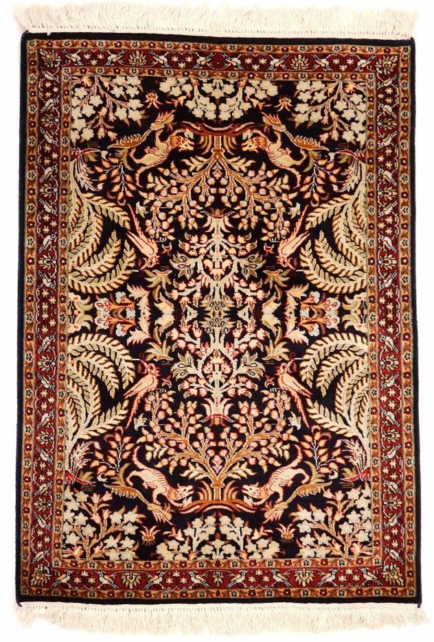 Handmade Mini Silk Rug | 91 x 63 cm - Najaf Rugs & Textile