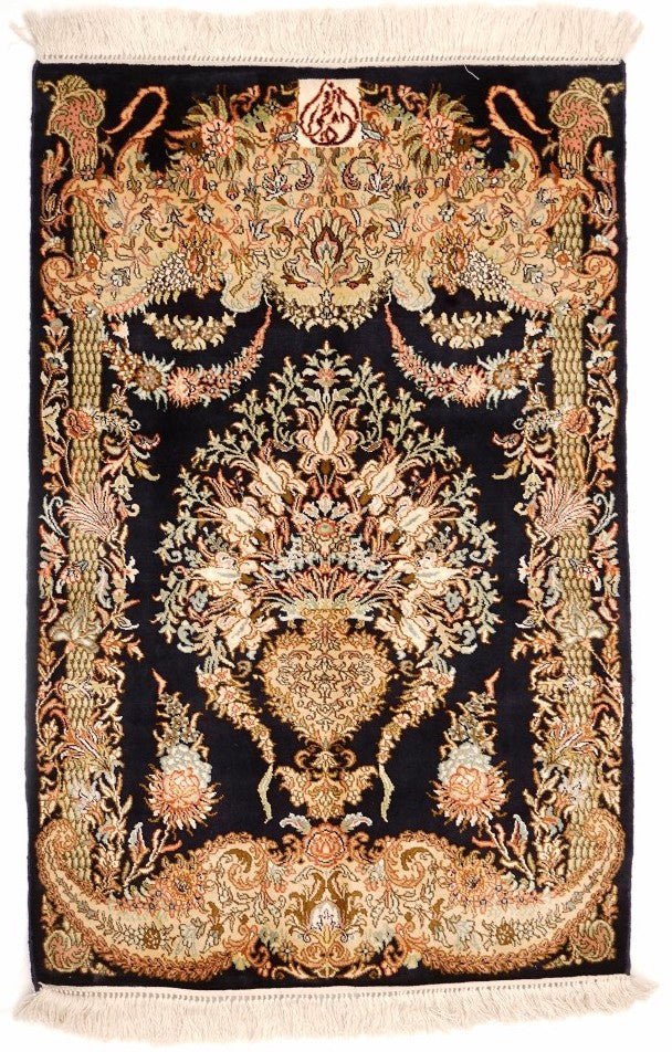 Handmade Mini Silk Rug | 92 x 62 cm - Najaf Rugs & Textile