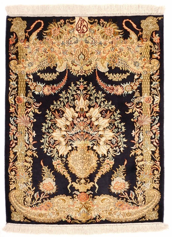 Handmade Mini Silk Rug | 93 x 65 cm - Najaf Rugs & Textile