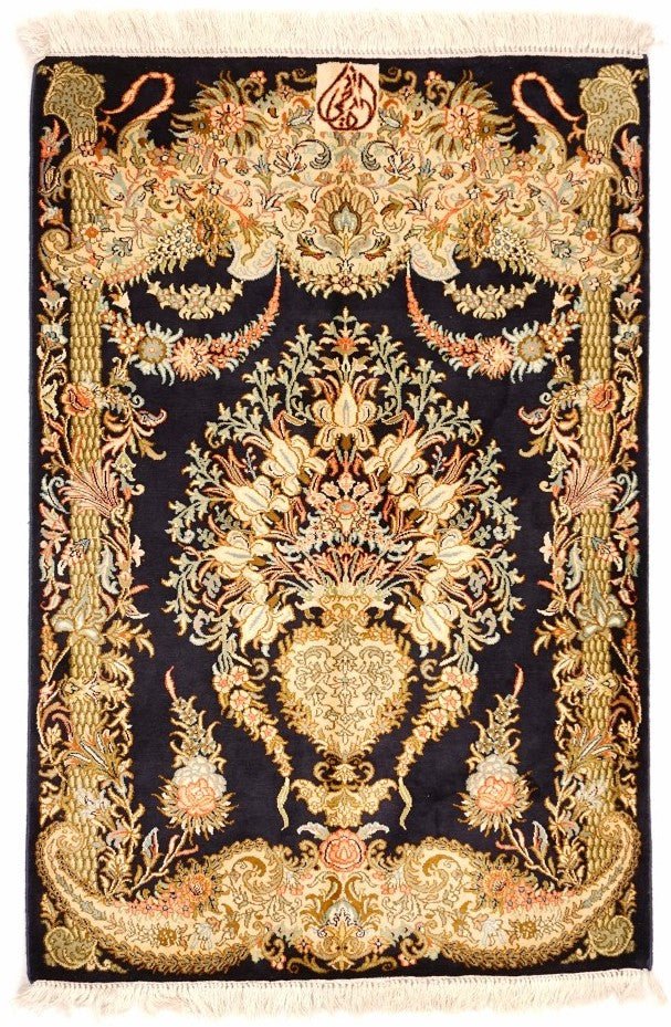 Handmade Mini Silk Rug | 98 x 67 cm - Najaf Rugs & Textile