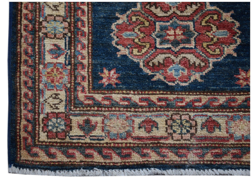 Handmade Mini Super Kazakh Rug | 105 x 62 cm | 3'5" x 2' - Najaf Rugs & Textile