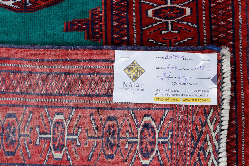 Handmade Mini Tekke Tukmen Sara Rug | 95 x 72 cm | 3'1" x 2'4" - Najaf Rugs & Textile