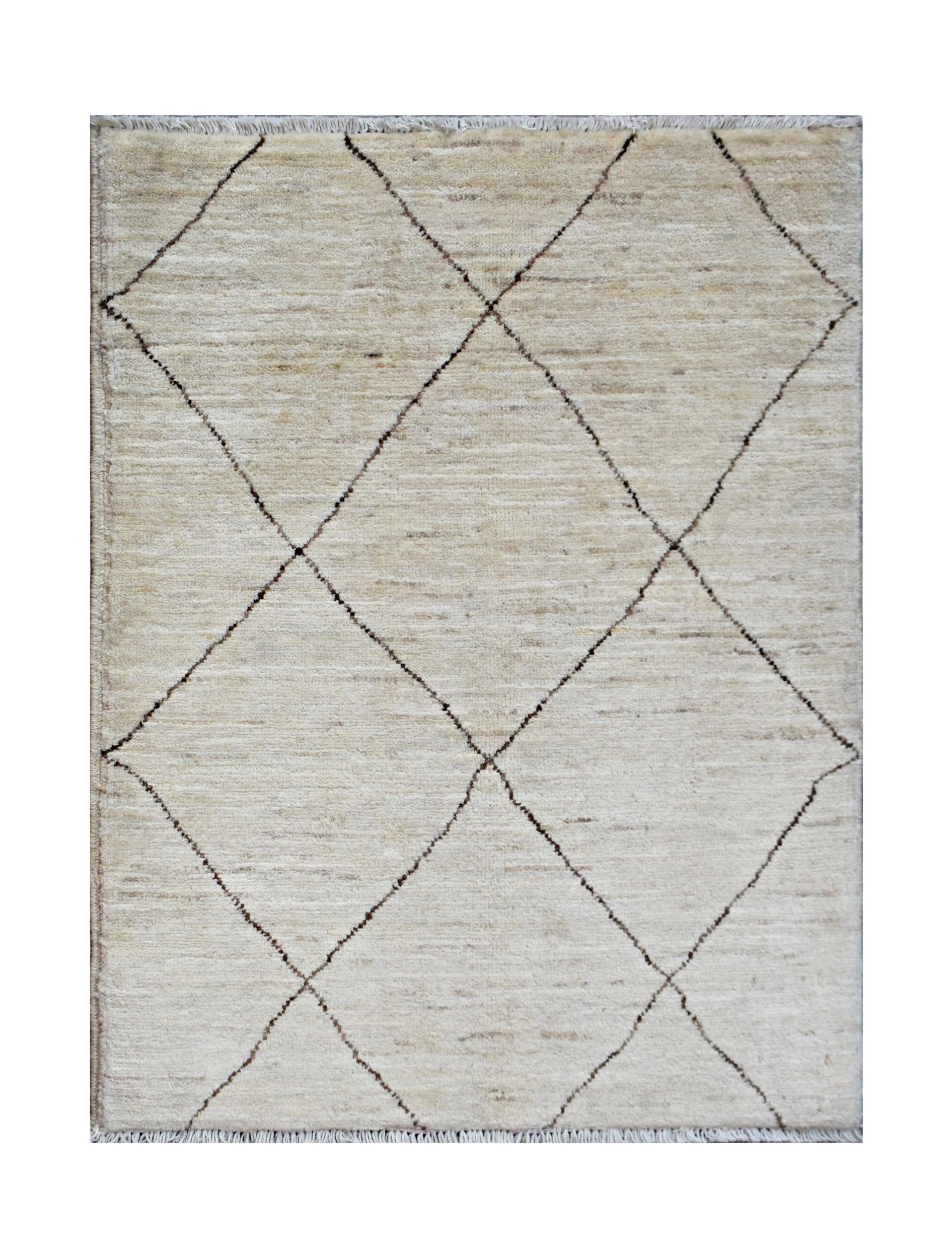 Handmade Mini Tribal Afghan Berber Rug | 87 x 63 cm | 2'10" x 2'1" - Najaf Rugs & Textile