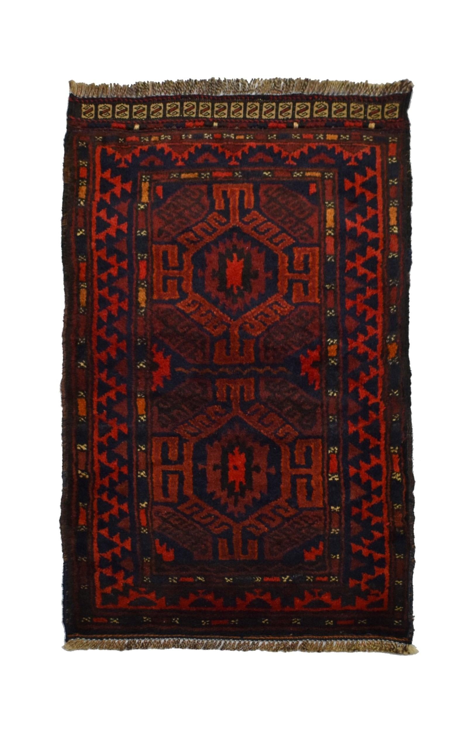 Handmade Mini Tribal Afghan Rug | 100 x 58 cm | 3'2" x 1'9" - Najaf Rugs & Textile