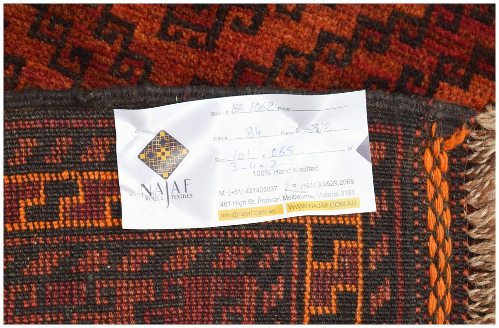 Handmade Mini Tribal Afghan Rug | 101 x 65 cm | 3'4" x 2'2" - Najaf Rugs & Textile