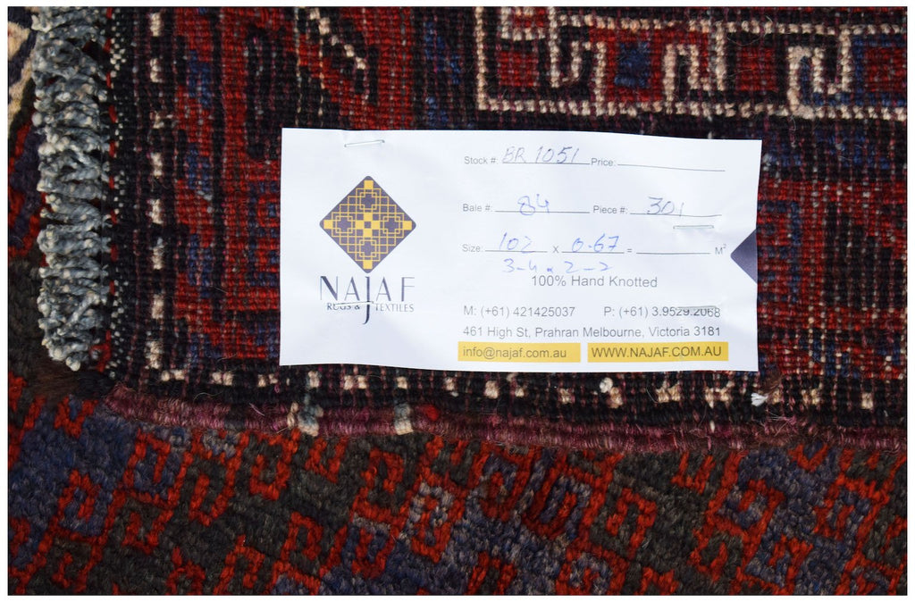 Handmade Mini Tribal Afghan Rug | 102 x 67 cm | 3'4" x 2'2" - Najaf Rugs & Textile
