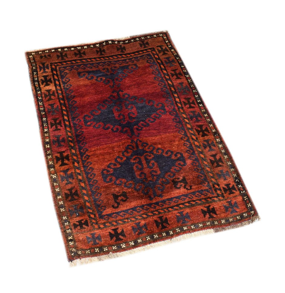 Handmade Mini Tribal Afghan Rug | 103 x 69 cm | 3'5" x 2'3" - Najaf Rugs & Textile