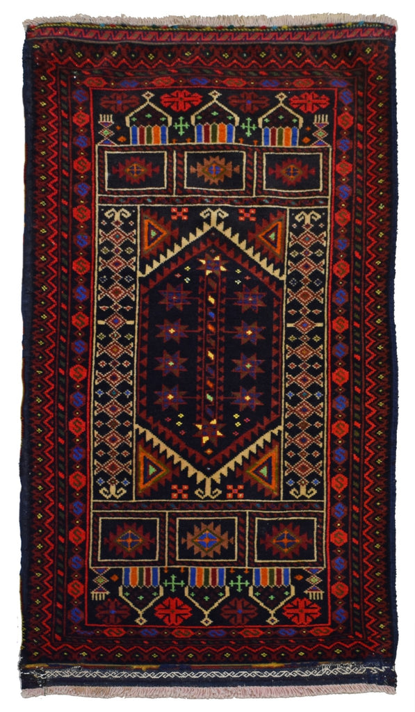 Handmade Mini Tribal Afghan Rug | 107 x 55 cm | 3'5" x 1'8" - Najaf Rugs & Textile