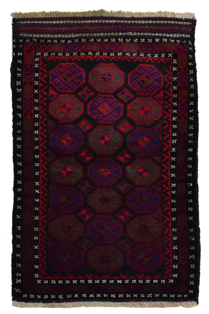 Handmade Mini Tribal Afghan Rug | 109 x 63 cm | 3'5" x 2' - Najaf Rugs & Textile