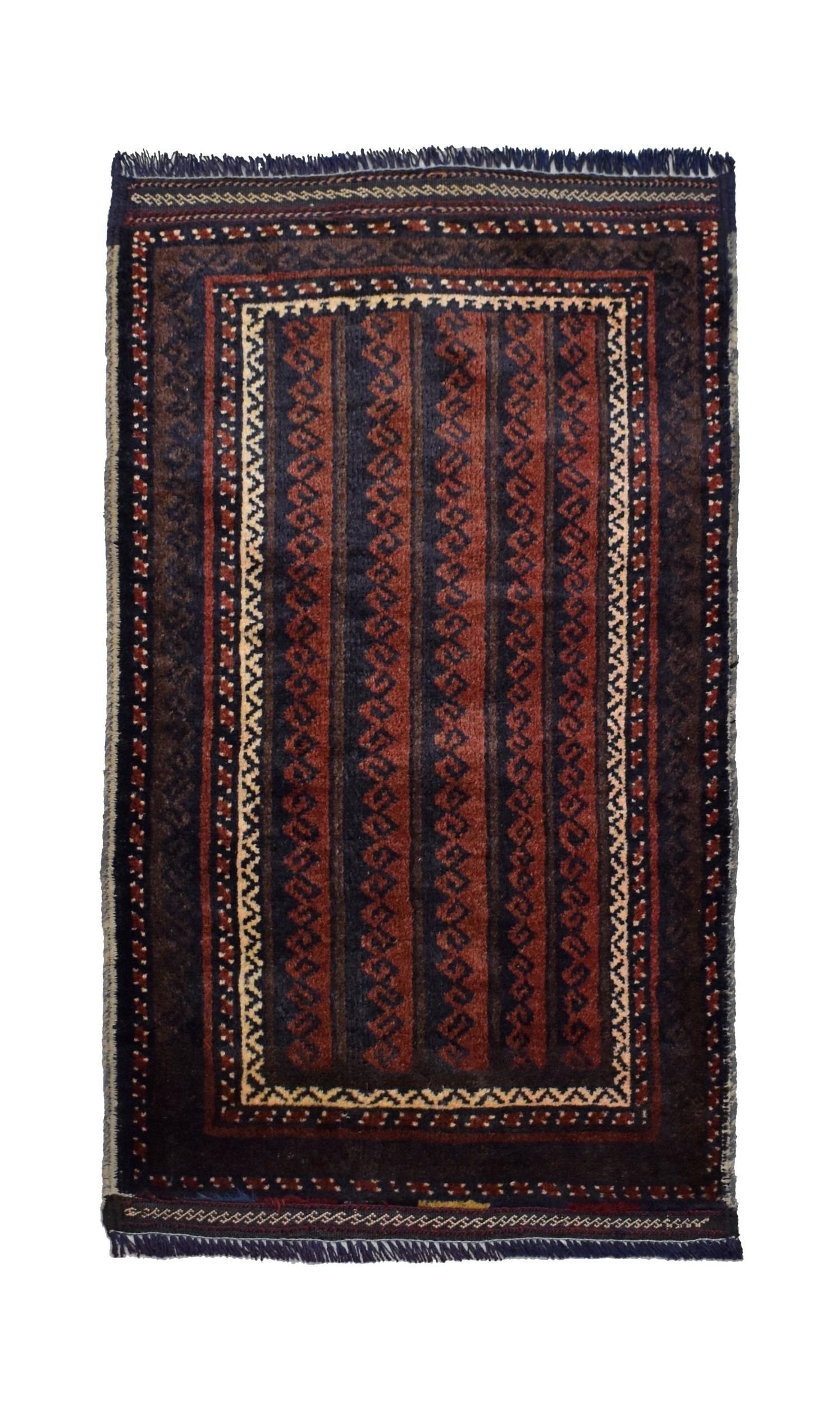 Handmade Mini Tribal Afghan Rug | 111 x 60 cm | 3'6" x 1'9" - Najaf Rugs & Textile