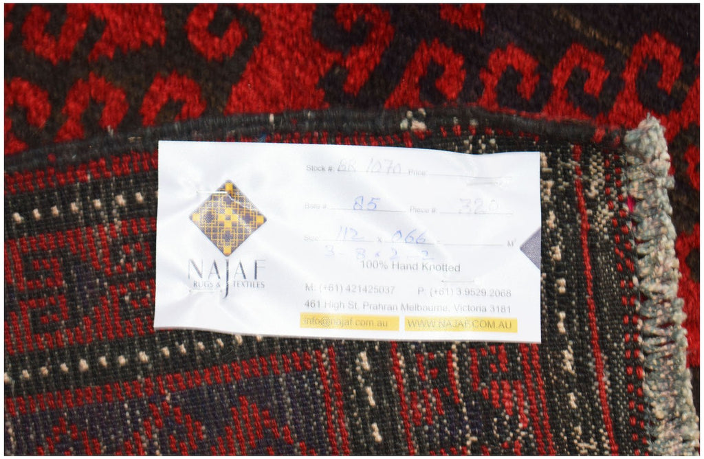 Handmade Mini Tribal Afghan Rug | 112 x 66 cm | 3'8" x 2'2" - Najaf Rugs & Textile