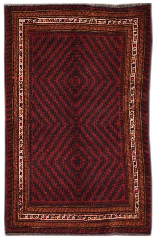 Handmade Mini Tribal Afghan Rug | 114 x 75 cm | 3'9" x 2'6" - Najaf Rugs & Textile