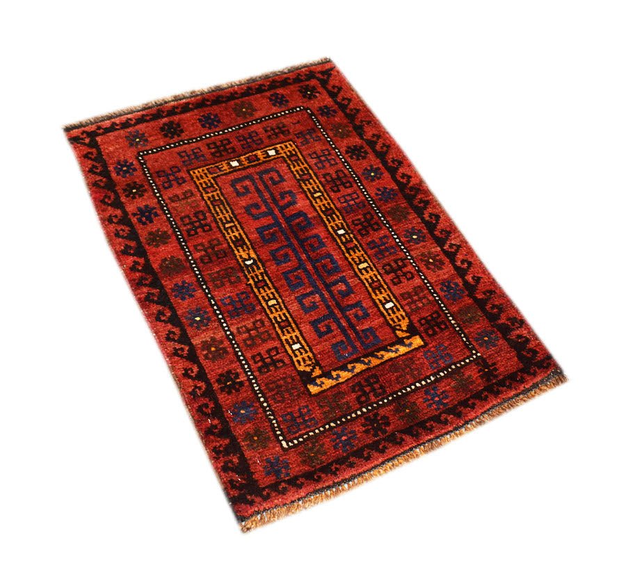 Handmade Mini Tribal Afghan Rug | 82 x 57 cm | 2'9" x 1'11" - Najaf Rugs & Textile