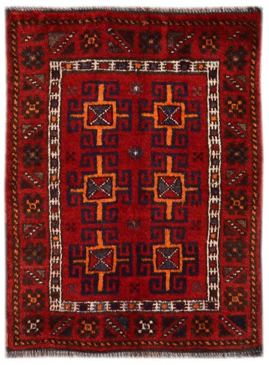 Handmade Mini Tribal Afghan Rug | 82 x 68 cm | 2'9" x 2'3" - Najaf Rugs & Textile