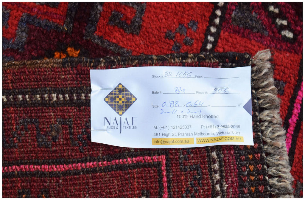 Handmade Mini Tribal Afghan Rug | 88 x 64 cm | 2'11" x 2'1" - Najaf Rugs & Textile