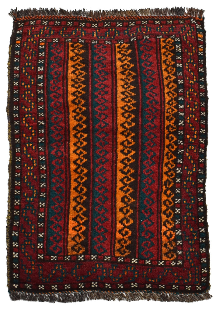 Handmade Mini Tribal Afghan Rug | 90 x 62 cm | 2'9" x 2' - Najaf Rugs & Textile