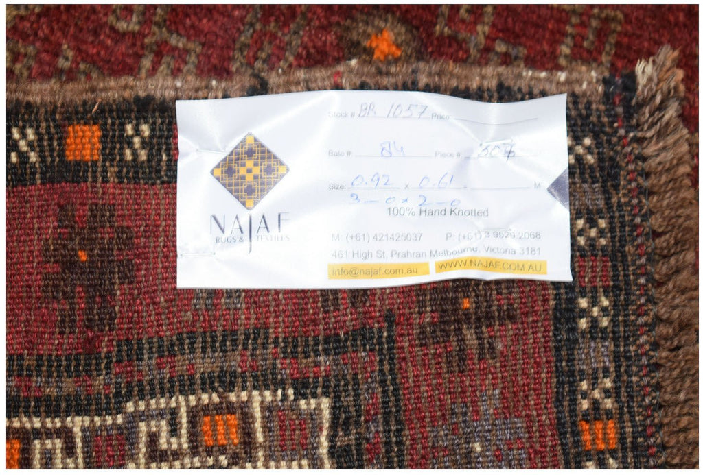 Handmade Mini Tribal Afghan Rug | 92 x 61 cm | 3' x 2' - Najaf Rugs & Textile