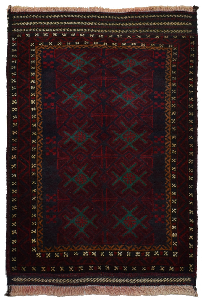 Handmade Mini Tribal Afghan Rug | 97 x 62 cm | 3' x 2' - Najaf Rugs & Textile