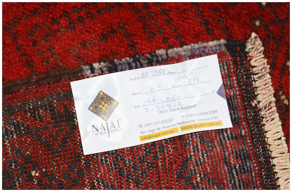 Handmade Mini Tribal Afghan Rug | 99 x 64 cm | 3'3" x 2'2" - Najaf Rugs & Textile