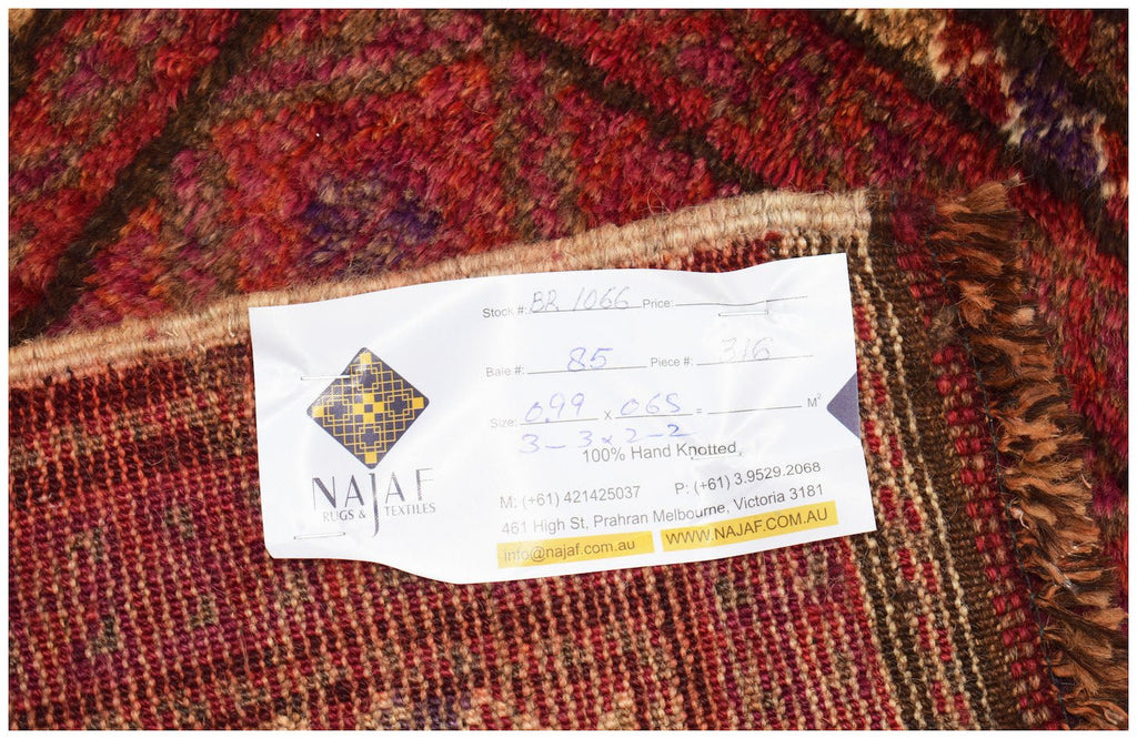 Handmade Mini Tribal Afghan Rug | 99 x 65 cm | 3'3" x 2'2" - Najaf Rugs & Textile