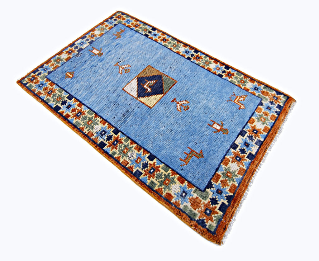 Handmade Mini Tribal Gabbeh Rug | 87 x 57 cm | 2'10" x 1'10" - Najaf Rugs & Textile