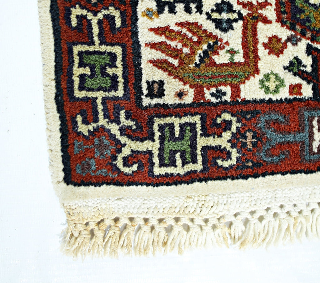 Handmade Mini Vintage Persian Hallway Runner | 128 x 31 cm | 4'2" x 1' - Najaf Rugs & Textile