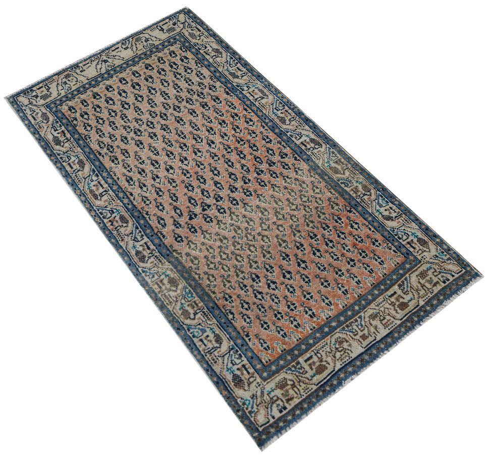Handmade Mini Vintage Persian Rug | 117 x 61 cm | 3'10" x 2' - Najaf Rugs & Textile