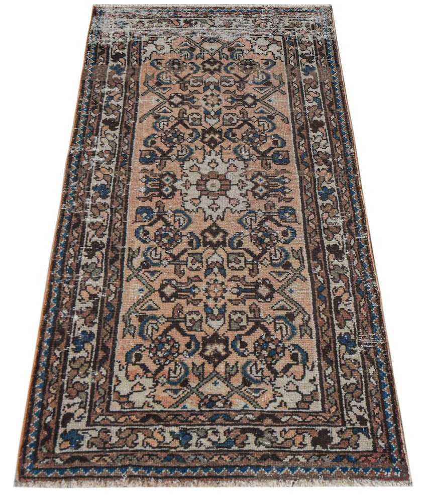 Handmade Mini Vintage Persian Rug | 128 x 64 cm | 4'2" x 2'1" - Najaf Rugs & Textile