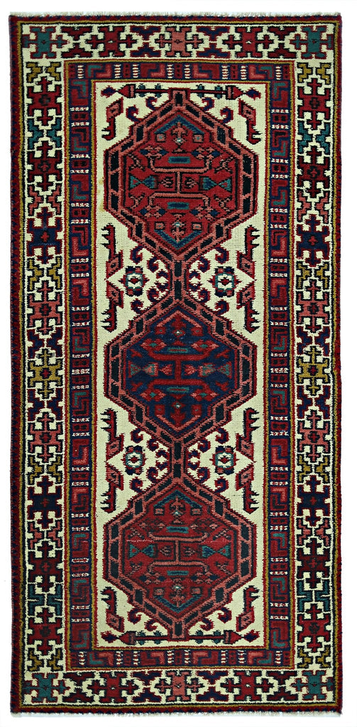 Handmade Mini Vintage Persian Rug | 141 x 68 cm | 4'8" x 2'3" - Najaf Rugs & Textile