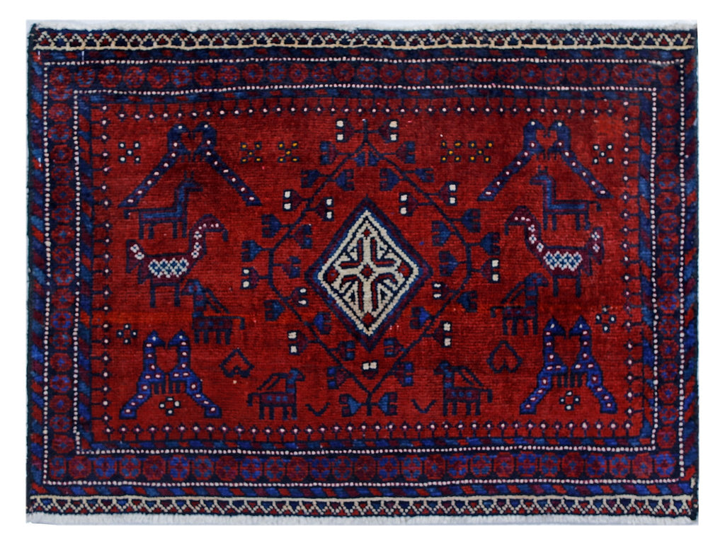 Handmade Mini Vintage Persian Rug | 75 x 55 cm | 2'6" x 1'10" - Najaf Rugs & Textile